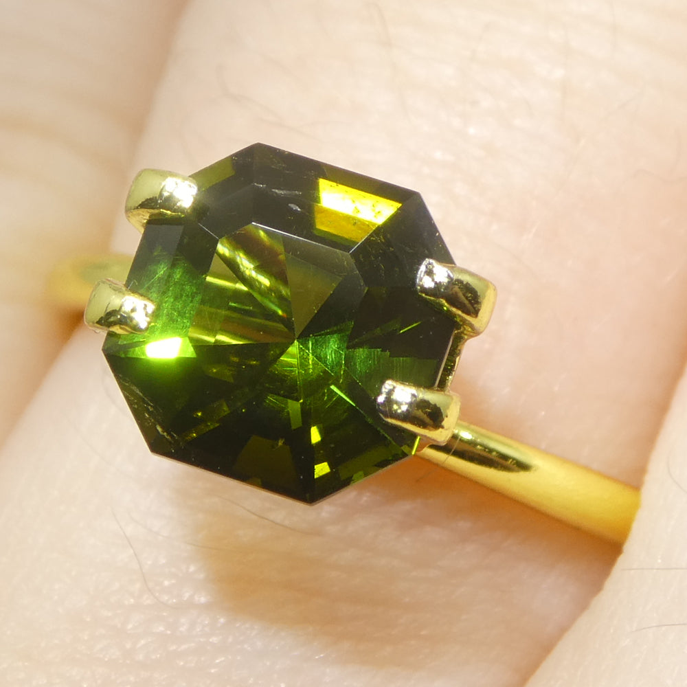 2.16ct Asscher Cut/Square Yellow-Green Tourmaline - Skyjems Wholesale Gemstones