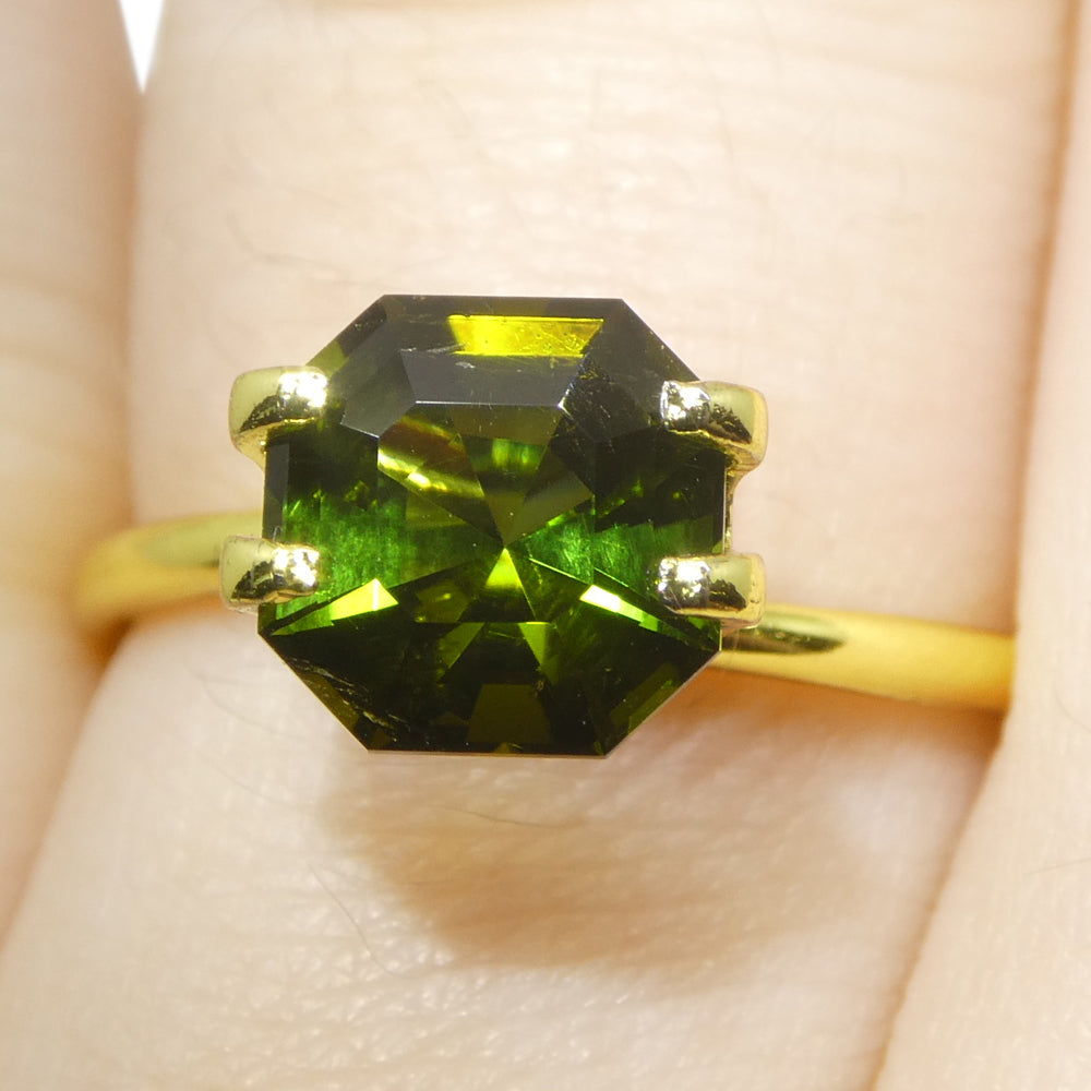 2.16ct Asscher Cut/Square Yellow-Green Tourmaline - Skyjems Wholesale Gemstones