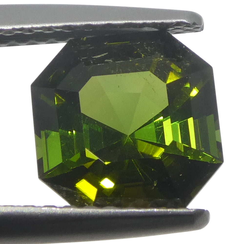 2.16ct Asscher Cut/Square Yellow-Green Tourmaline - Skyjems Wholesale Gemstones