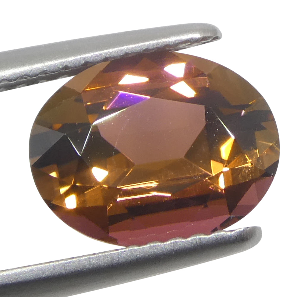 2.24ct Oval Orange Tourmaline from Brazil Unheated