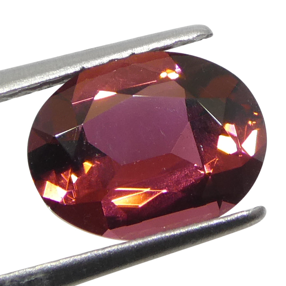 1.46ct Oval Pink Tourmaline from Brazil, Step Cut gemstone by SkyJems, premium Canadian colored gem specialists