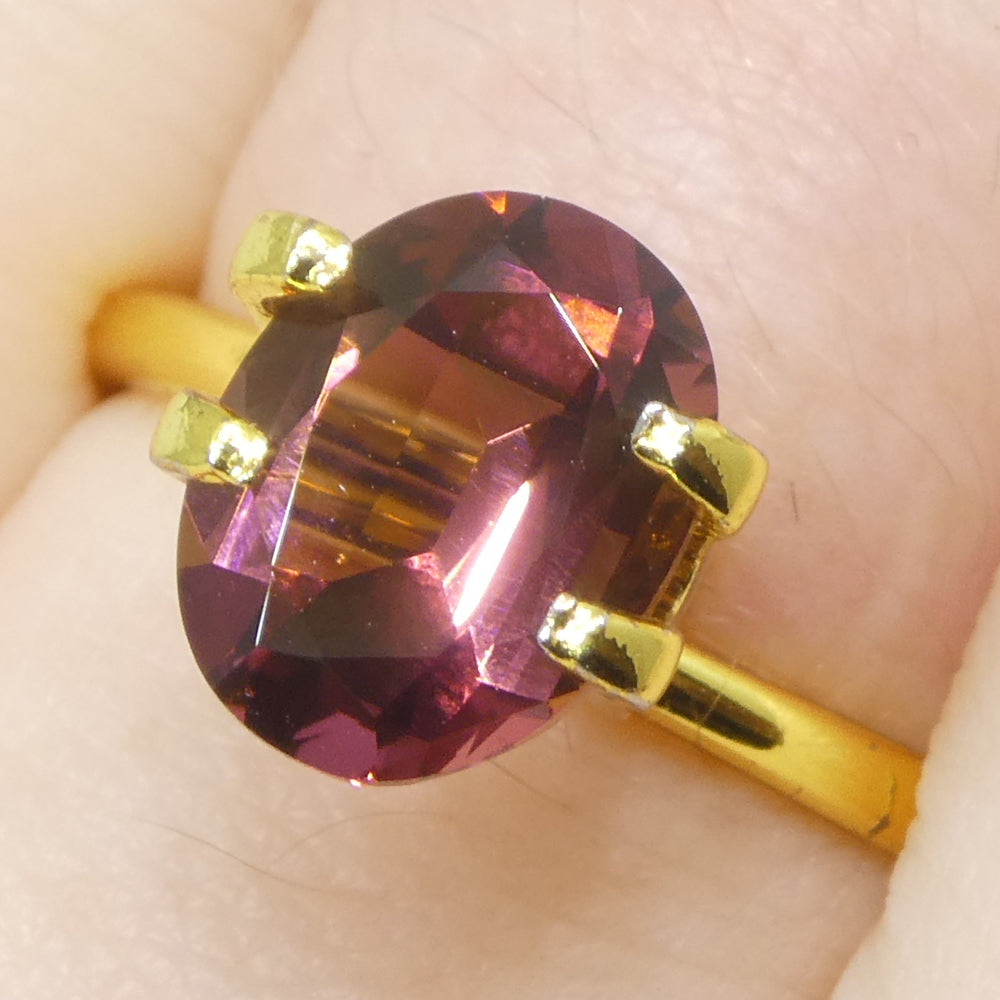 1.82ct Oval Pink Tourmaline from Brazil, Step Cut gemstone by SkyJems, premium Canadian colored gem specialists since 1967