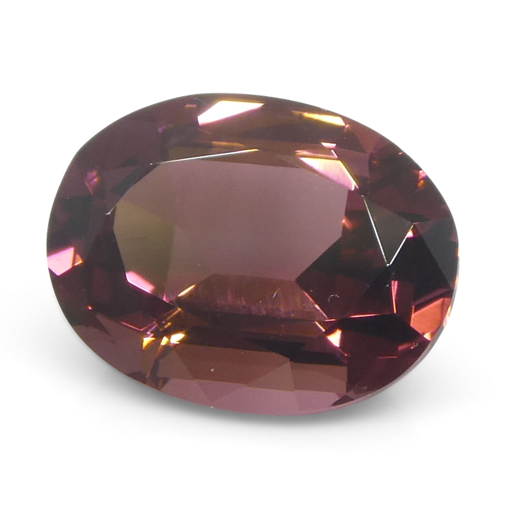 1.82ct Oval Pink Tourmaline from Brazil, Step Cut gemstone by SkyJems, premium Canadian colored gem specialists