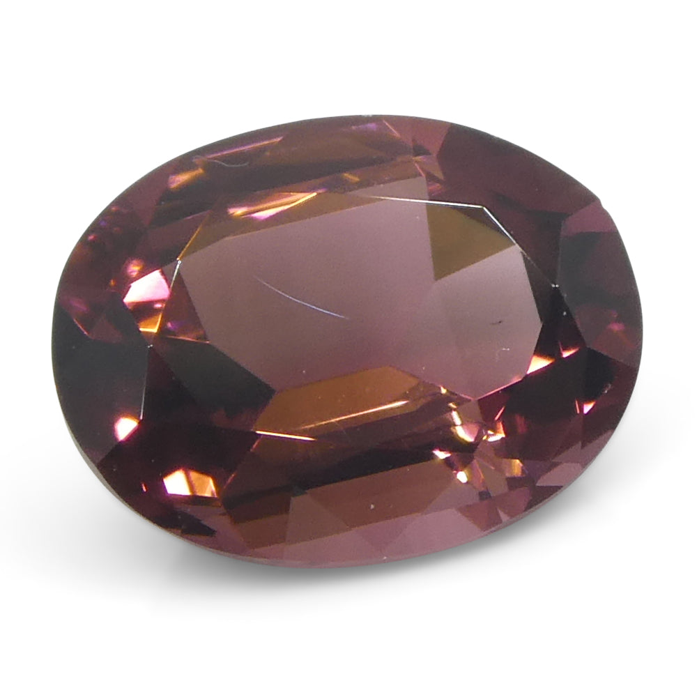 SkyJems 1.82ct Oval Pink Tourmaline from Brazil, premium step-cut gemstone in soft orangy pink hue