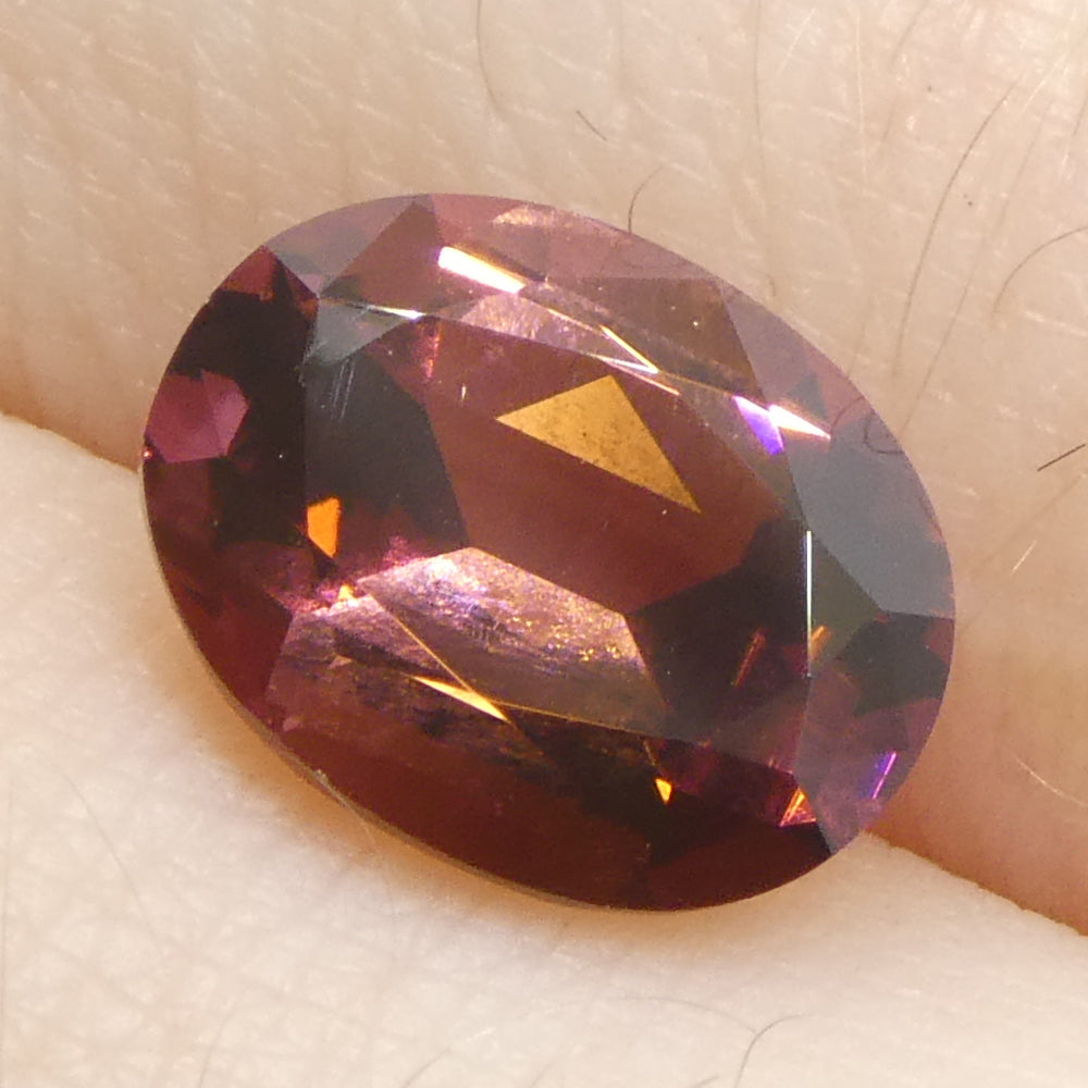 1.82ct Oval Pink Tourmaline from Brazil, Step Cut gemstone by SkyJems, premium Canadian colored gem specialists since 1967