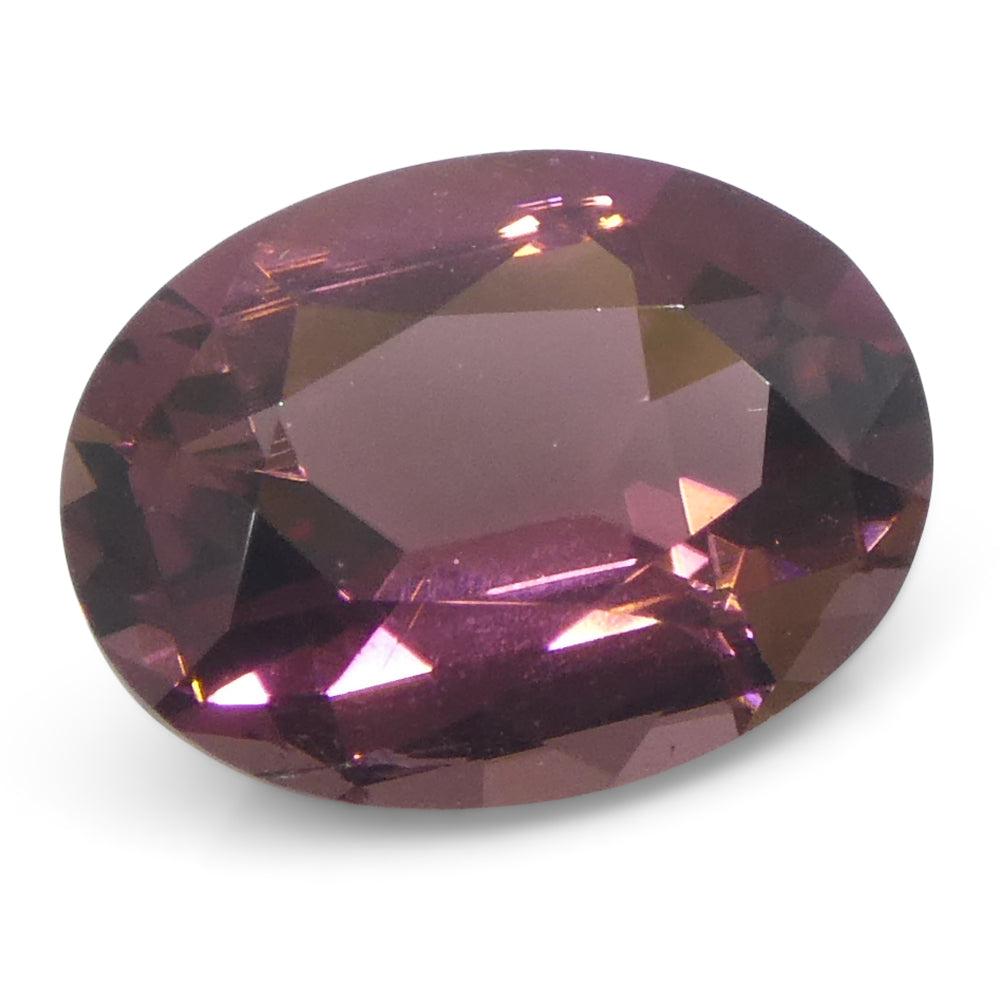1.33ct Oval Pink Tourmaline from Brazil, precision-cut Step style, vibrant Very Slightly Orangy Pink gem by SkyJems Canadian 