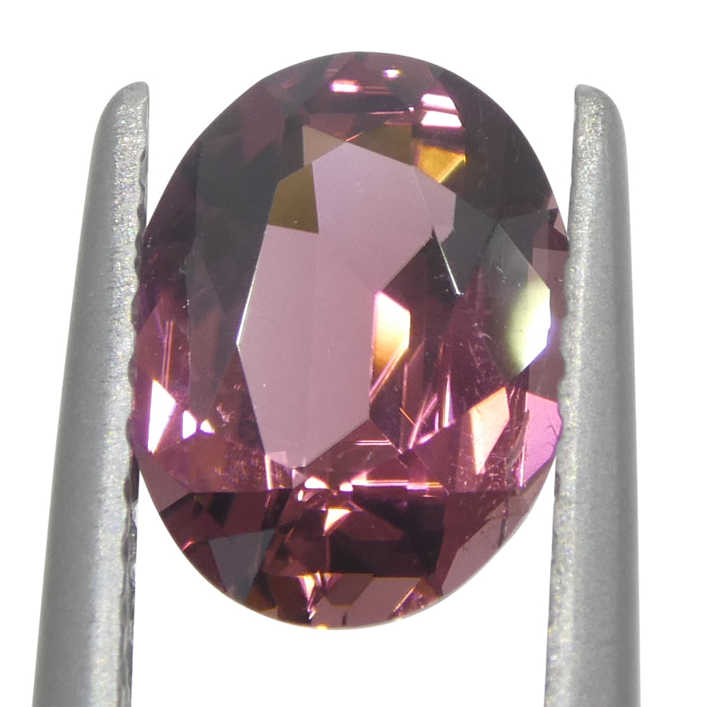 1.33ct Oval Pink Tourmaline from Brazil, precision-cut gemstone by SkyJems, Canadian fine colored stone specialists since 196
