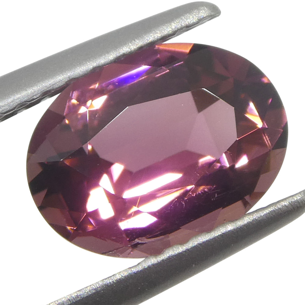 1.33ct Oval Pink Tourmaline from Brazil, precision-cut gemstone by SkyJems, showcasing vibrant pink hues and elegant oval sil