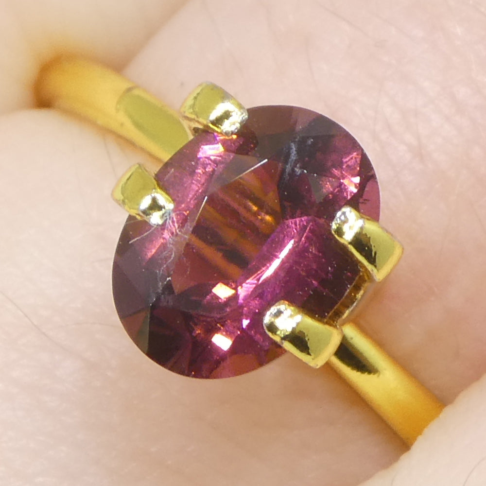1.06ct Oval Pink Tourmaline from Brazil, precision-cut Step style, vibrant pink hue by SkyJems Canadian gemstone experts
