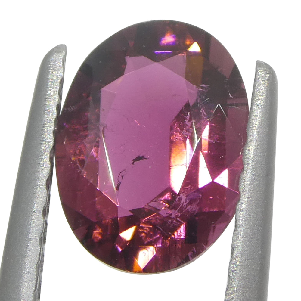 1.06ct Oval Pink Tourmaline from Brazil, precision-cut gemstone by SkyJems, vibrant pink hue with exceptional clarity and bri
