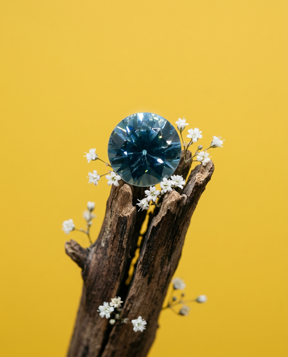 1.75ct Blue Zircon from Cambodia, Round Brilliant Cut Gemstone by SkyJems, Premium Earth-Mined Natural Blue Gem