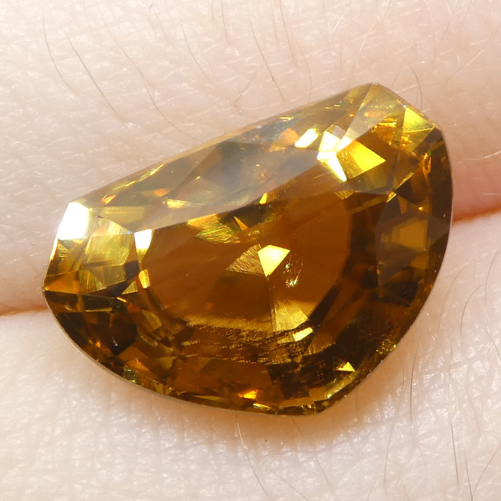 7.64ct Half Moon Fancy Cut Orange Zircon from Sri Lanka