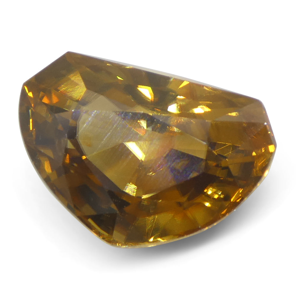 7.64ct Natural Earth Mined Half Moon Fancy Cut Orange Zircon from Sri Lanka - Skyjems Wholesale Gemstones