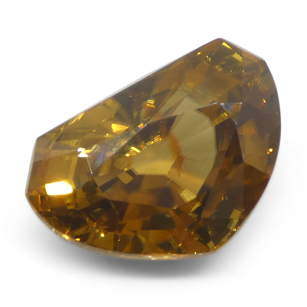 7.64ct Half Moon Fancy Cut Orange Zircon from Sri Lanka