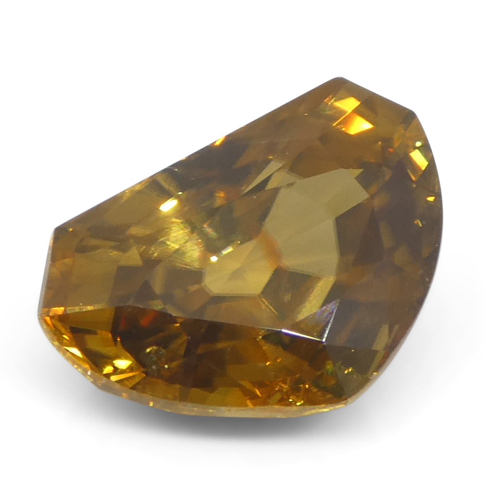 7.64ct Half Moon Fancy Cut Orange Zircon from Sri Lanka