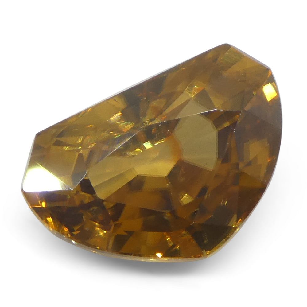 7.64ct Half Moon Fancy Cut Orange Zircon from Sri Lanka