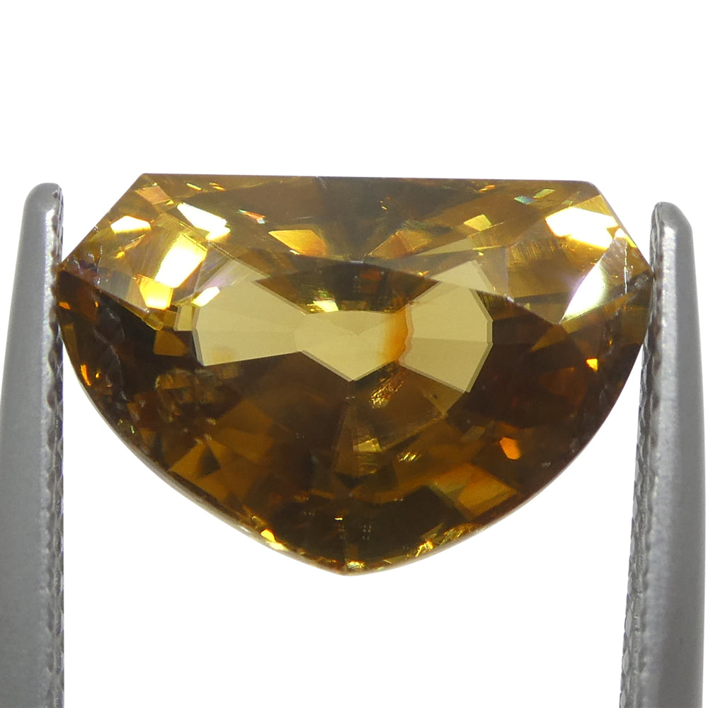 7.64ct Half Moon Fancy Cut Orange Zircon from Sri Lanka