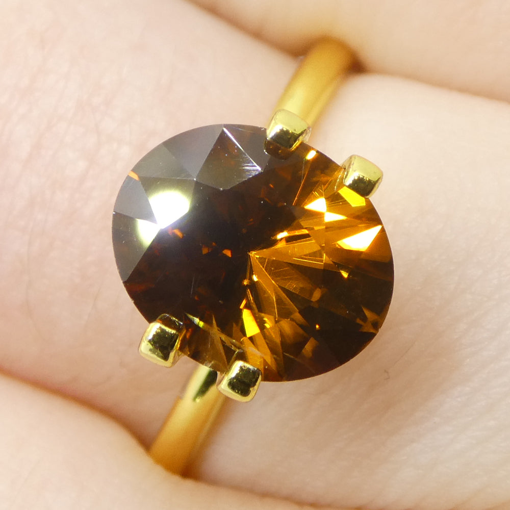 3.43ct Natural Earth Mined Oval Master Brilliant Cut Orange Zircon from Sri Lanka - Skyjems Wholesale Gemstones