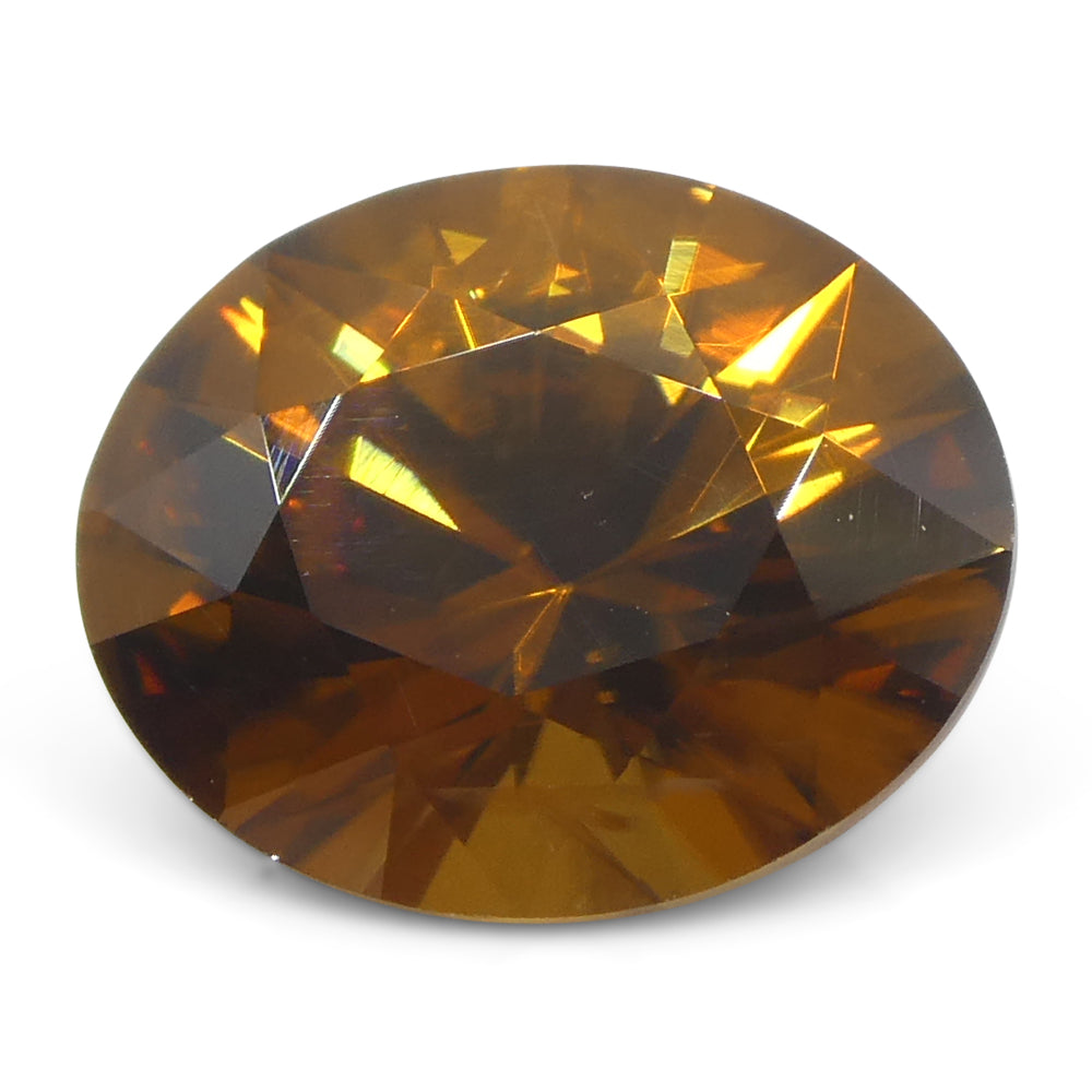 3.43ct Natural Earth Mined Oval Master Brilliant Cut Orange Zircon from Sri Lanka - Skyjems Wholesale Gemstones