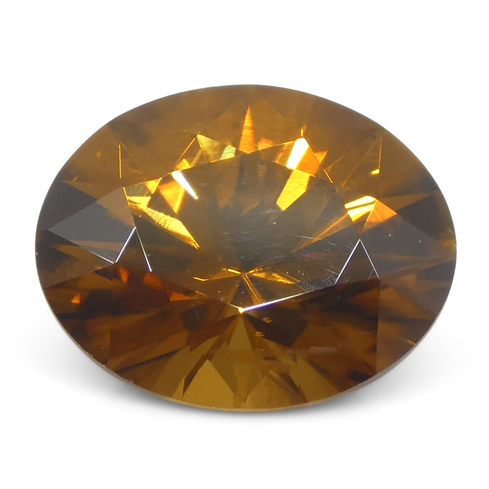 3.43ct Natural Earth Mined Oval Master Brilliant Cut Orange Zircon from Sri Lanka - Skyjems Wholesale Gemstones