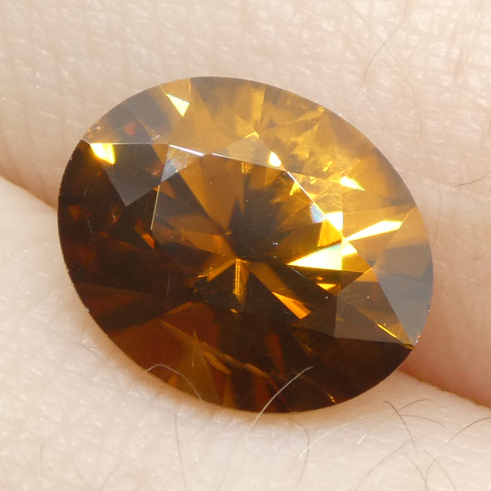 3.43ct Natural Earth Mined Oval Master Brilliant Cut Orange Zircon from Sri Lanka - Skyjems Wholesale Gemstones