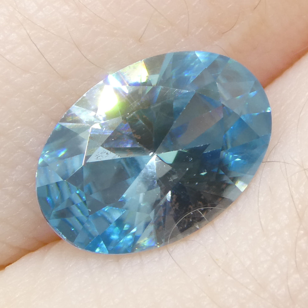 3.28ct Oval Blue Zircon from Cambodia