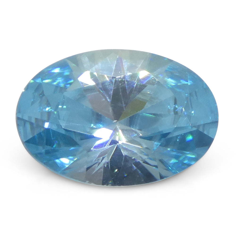 3.28ct Oval Blue Zircon from Cambodia