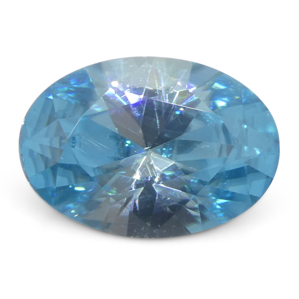 3.28ct Oval Blue Zircon from Cambodia