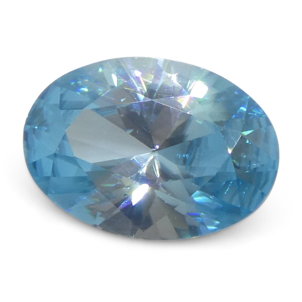 3.28ct Oval Blue Zircon from Cambodia