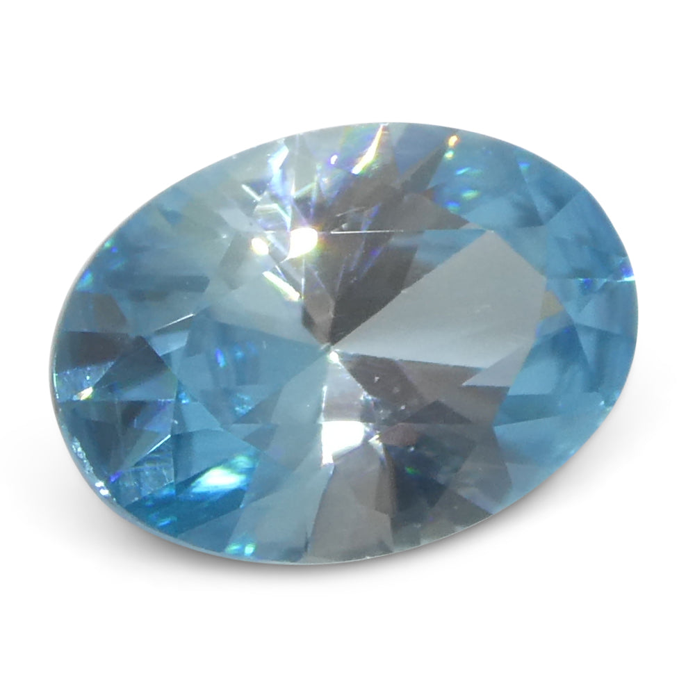 3.28ct Oval Blue Zircon from Cambodia