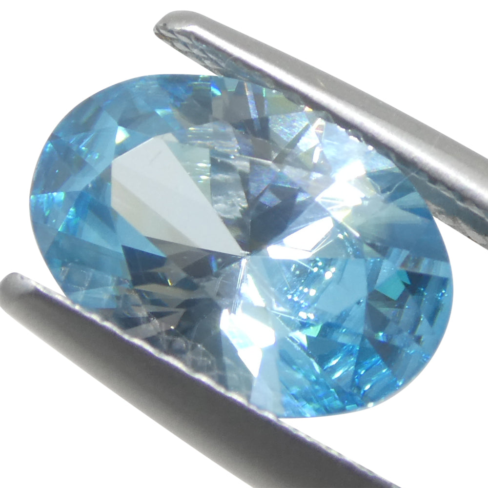 3.28ct Oval Blue Zircon from Cambodia