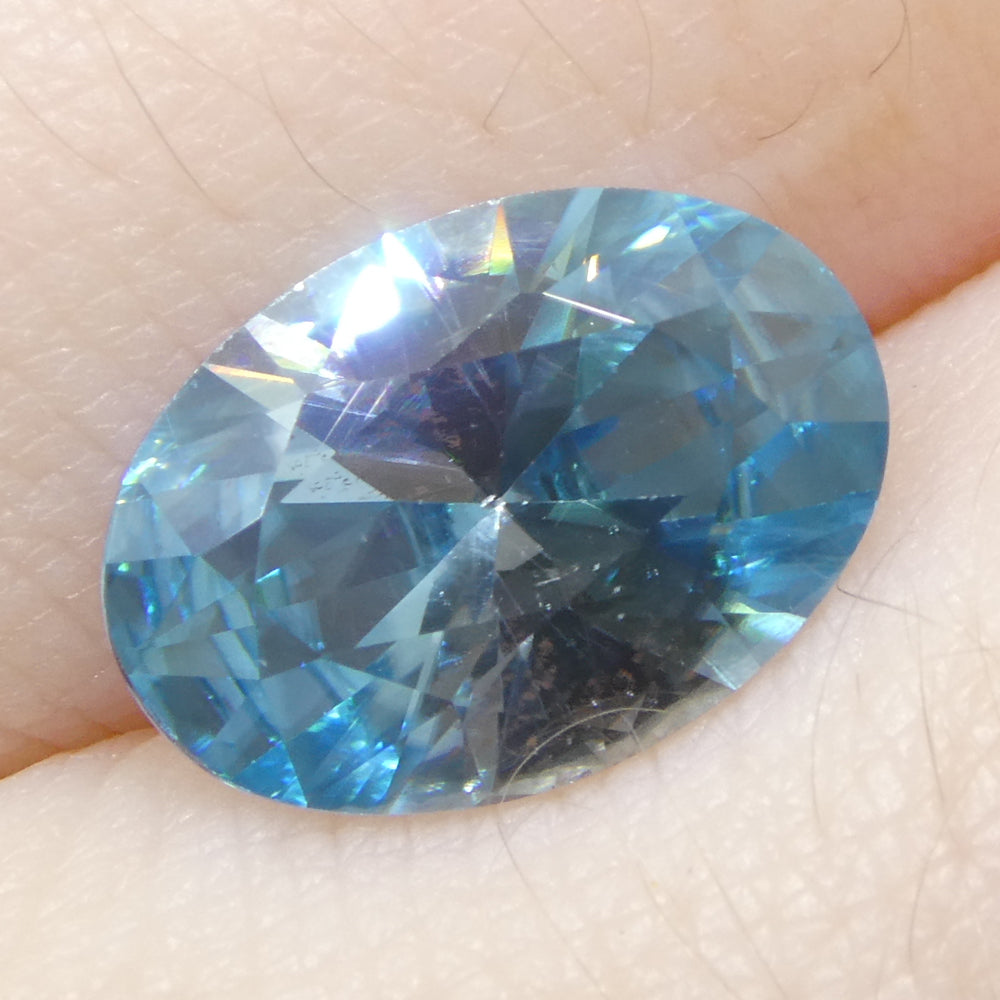 3.28ct Oval Blue Zircon from Cambodia