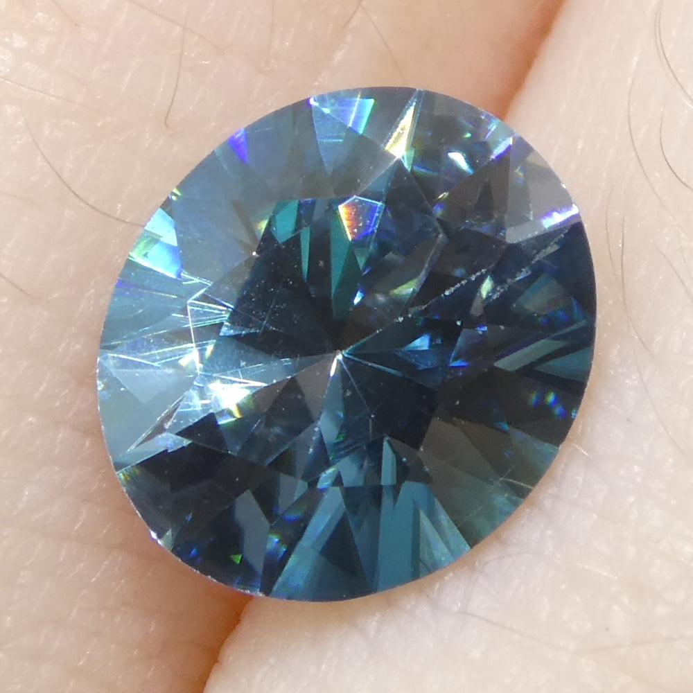 2.37ct Natural Earth Mined Oval Master Brilliant Cut Blue Zircon from Cambodia - Skyjems Wholesale Gemstones