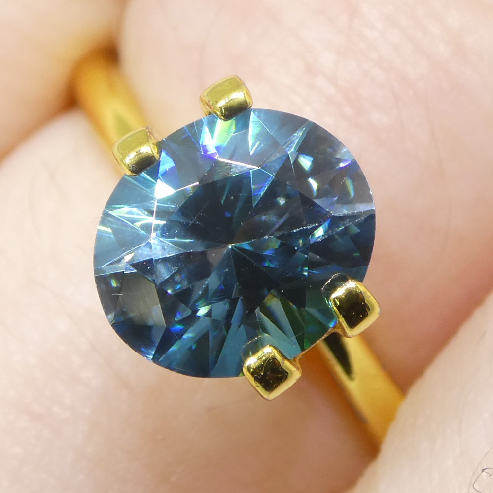 2.37ct Natural Earth Mined Oval Master Brilliant Cut Blue Zircon from Cambodia - Skyjems Wholesale Gemstones