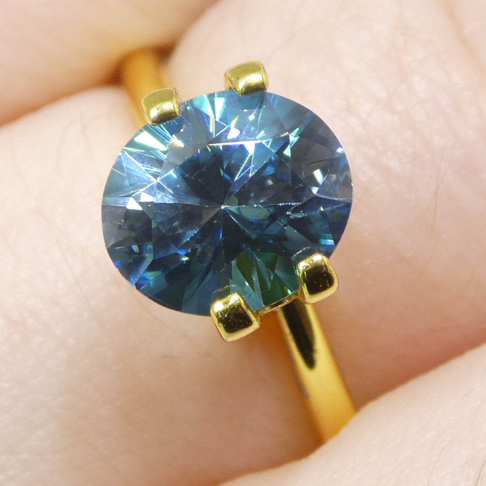 2.37ct Natural Earth Mined Oval Master Brilliant Cut Blue Zircon from Cambodia - Skyjems Wholesale Gemstones