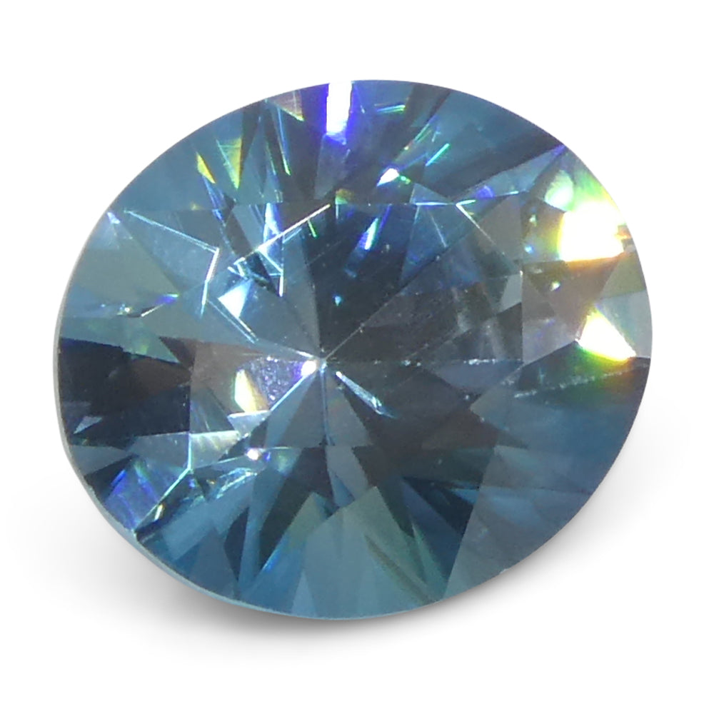 2.37ct Natural Earth Mined Oval Master Brilliant Cut Blue Zircon from Cambodia - Skyjems Wholesale Gemstones