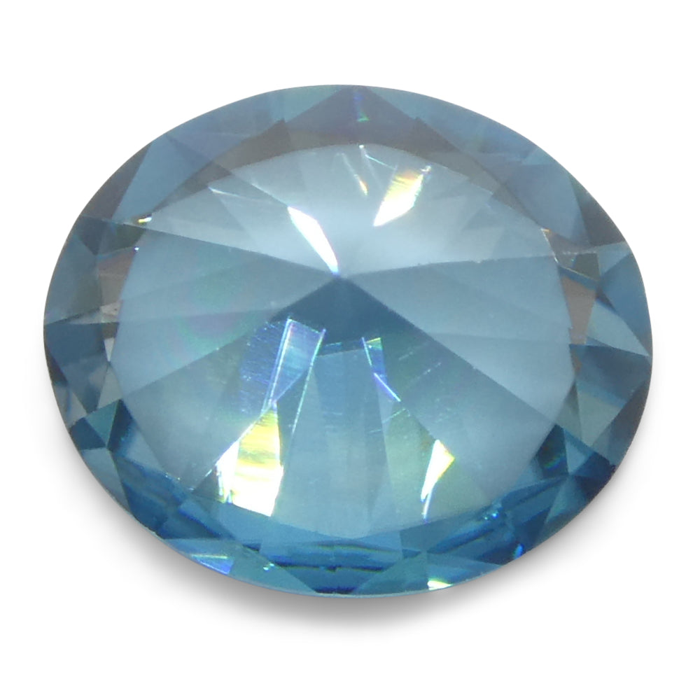 2.37ct Natural Earth Mined Oval Master Brilliant Cut Blue Zircon from Cambodia - Skyjems Wholesale Gemstones