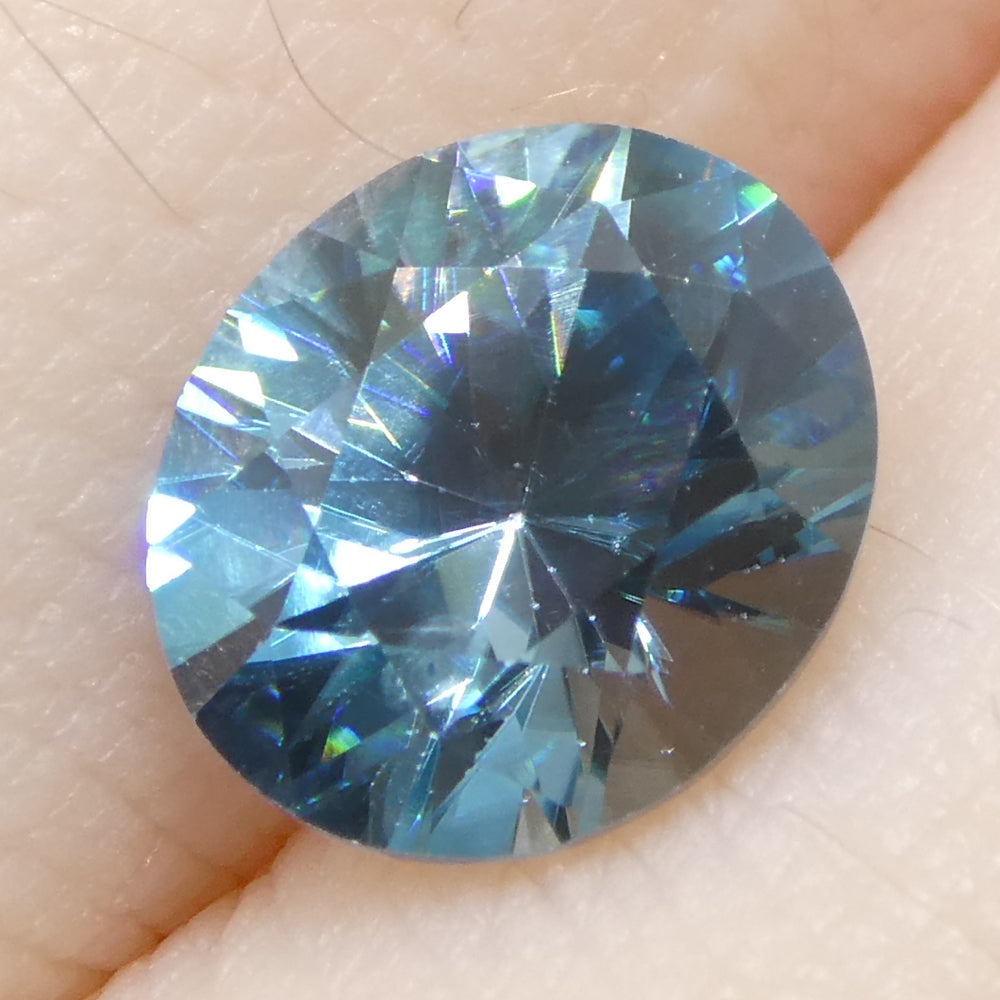 2.01ct Natural Earth Mined Oval Master Brilliant Cut Blue Zircon from Cambodia - Skyjems Wholesale Gemstones