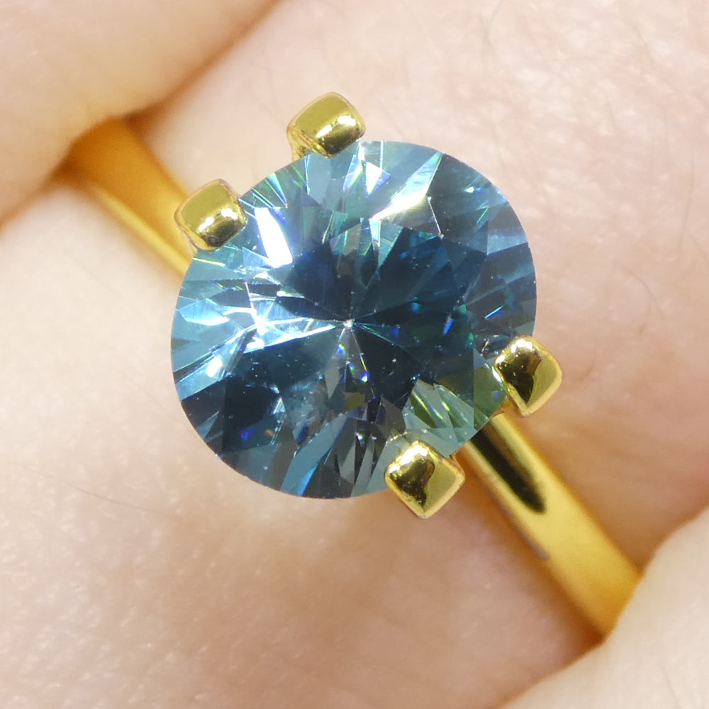 2.01ct Natural Earth Mined Oval Master Brilliant Cut Blue Zircon from Cambodia - Skyjems Wholesale Gemstones