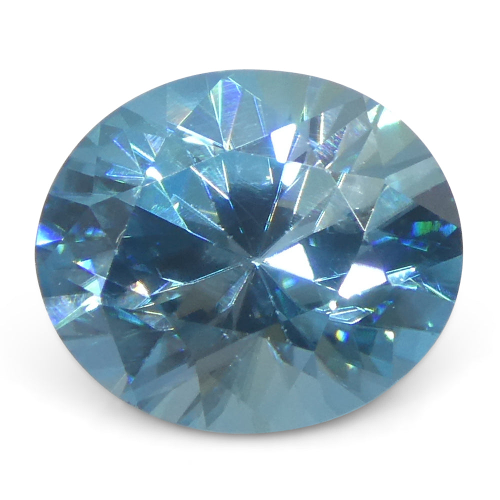 2.01ct Natural Earth Mined Oval Master Brilliant Cut Blue Zircon from Cambodia - Skyjems Wholesale Gemstones