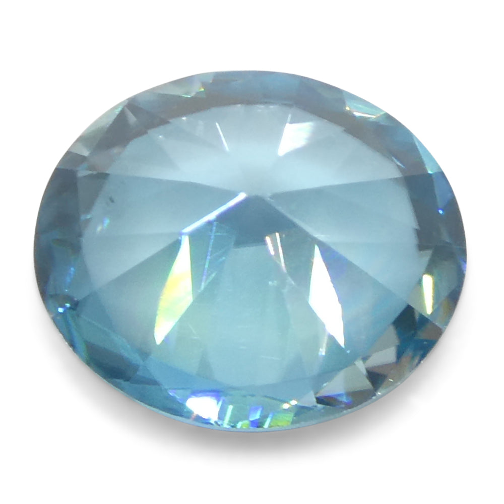 2.01ct Natural Earth Mined Oval Master Brilliant Cut Blue Zircon from Cambodia - Skyjems Wholesale Gemstones