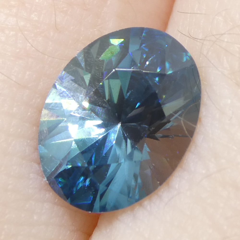 2.96ct Natural Earth Mined Oval Master Brilliant Cut Blue Zircon from Cambodia - Skyjems Wholesale Gemstones