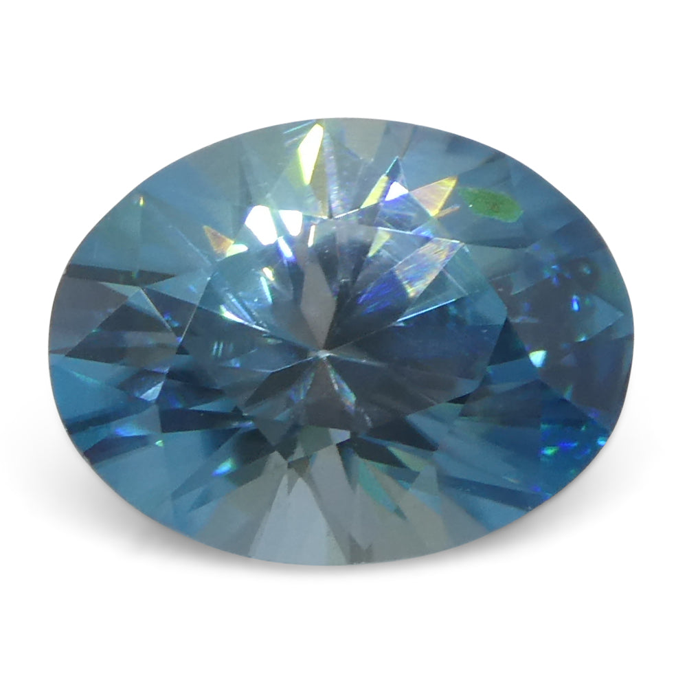2.96ct Natural Earth Mined Oval Master Brilliant Cut Blue Zircon from Cambodia - Skyjems Wholesale Gemstones