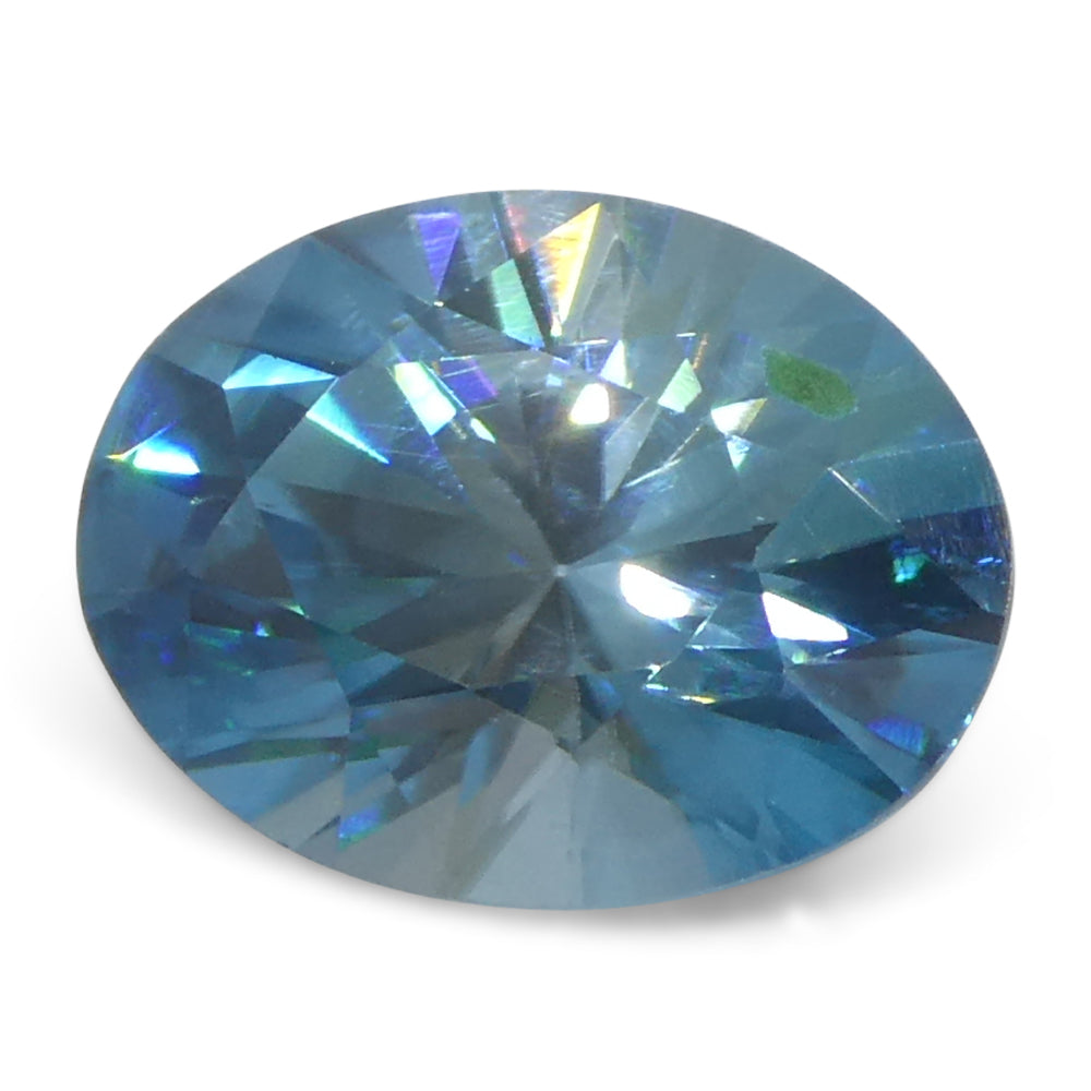 2.96ct Natural Earth Mined Oval Master Brilliant Cut Blue Zircon from Cambodia - Skyjems Wholesale Gemstones