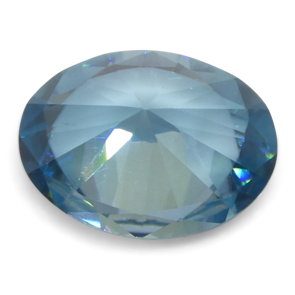 2.96ct Natural Earth Mined Oval Master Brilliant Cut Blue Zircon from Cambodia - Skyjems Wholesale Gemstones