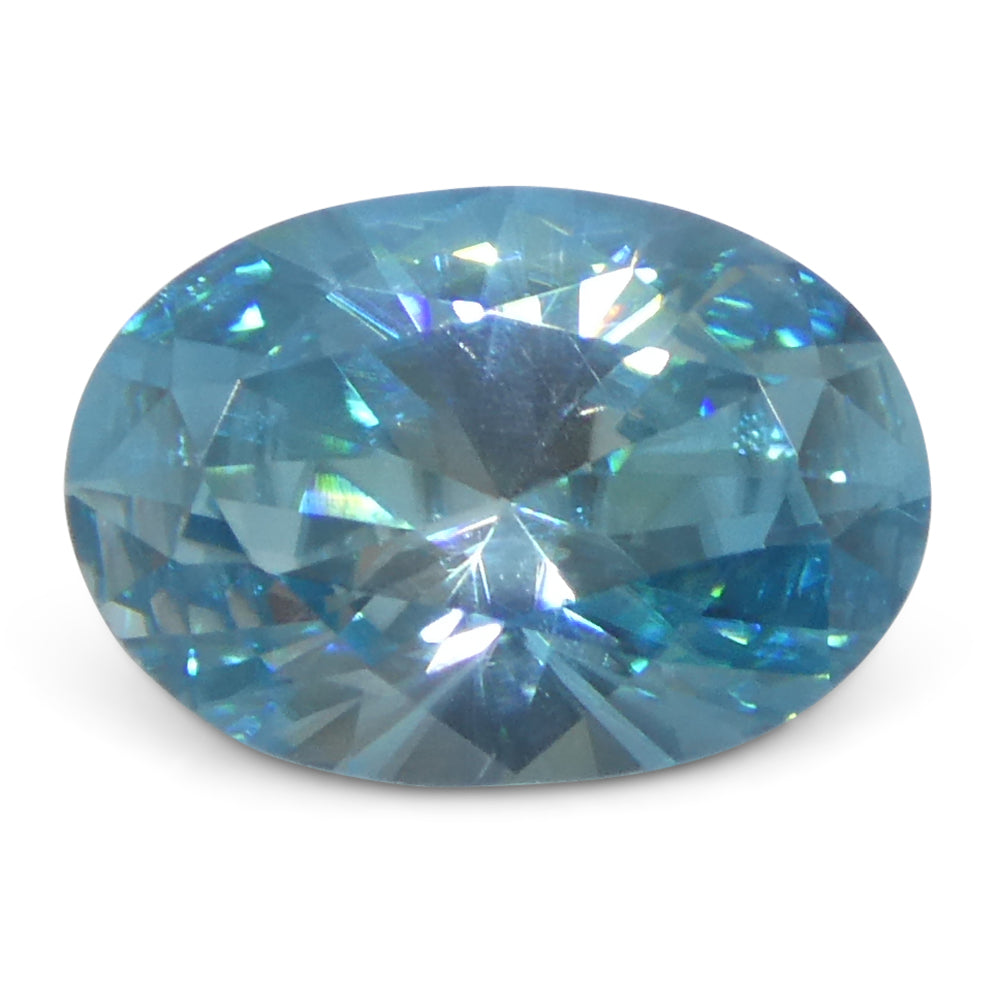2.38ct Natural Earth Mined Oval Master Brilliant Cut Blue Zircon from Cambodia - Skyjems Wholesale Gemstones