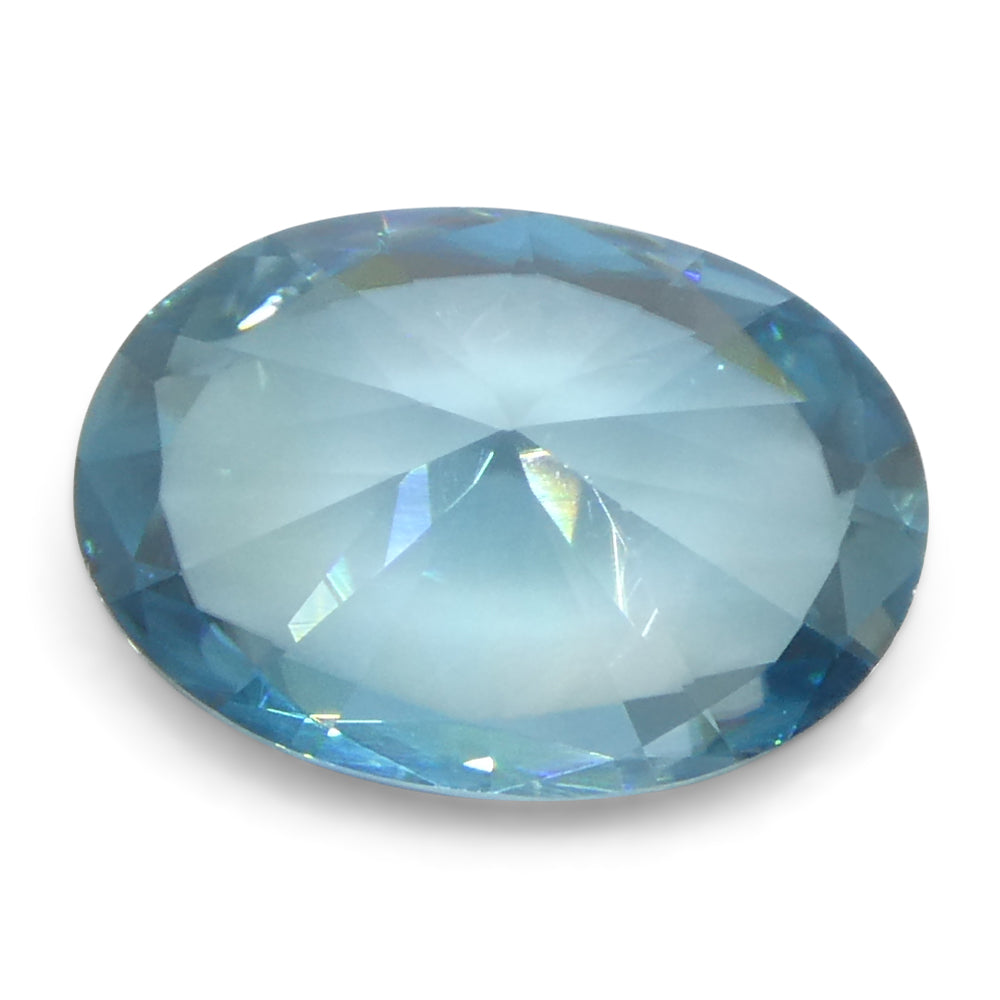 2.38ct Natural Earth Mined Oval Master Brilliant Cut Blue Zircon from Cambodia - Skyjems Wholesale Gemstones