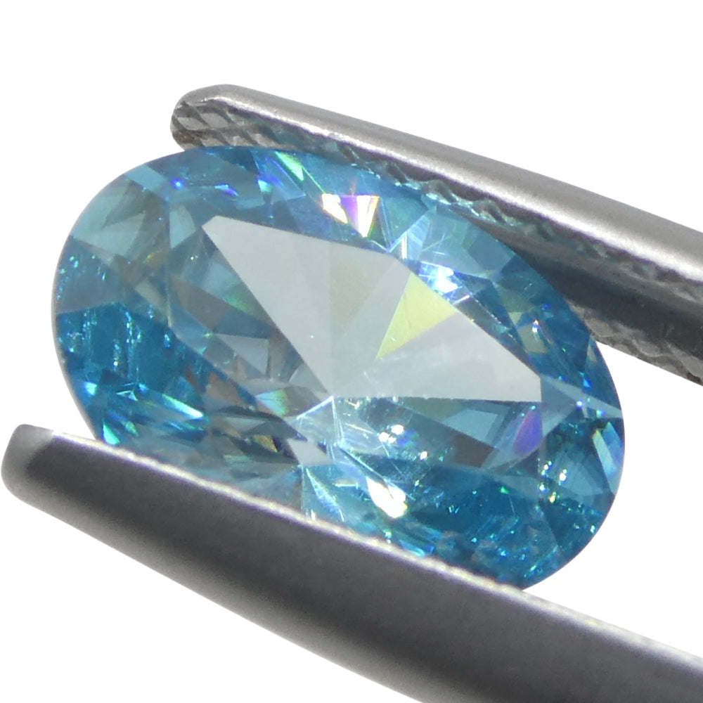 2.38ct Natural Earth Mined Oval Master Brilliant Cut Blue Zircon from Cambodia - Skyjems Wholesale Gemstones