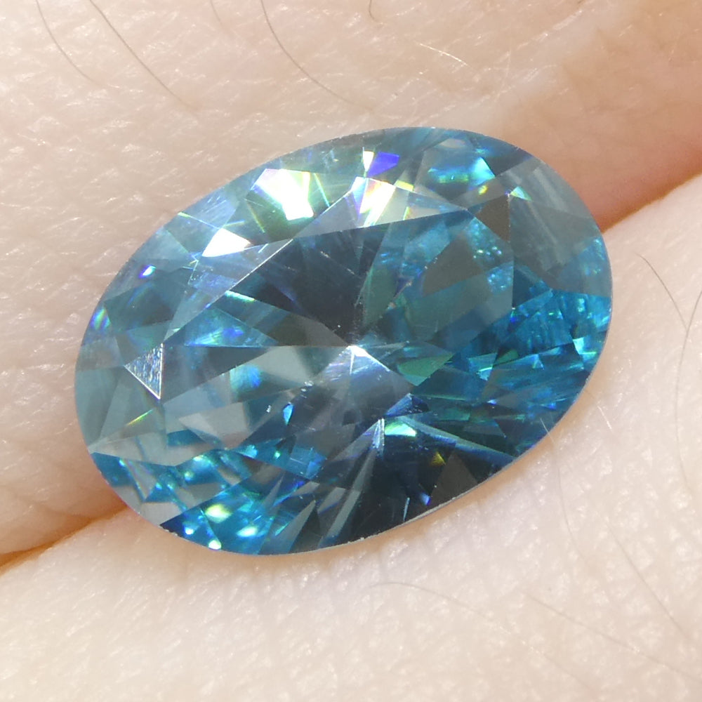 2.38ct Natural Earth Mined Oval Master Brilliant Cut Blue Zircon from Cambodia - Skyjems Wholesale Gemstones