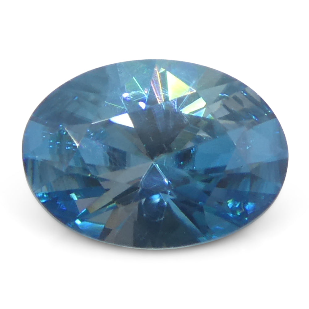 2.15ct Blue Zircon from Cambodia, oval brilliant-cut gemstone by SkyJems, premium natural earth-mined blue gem